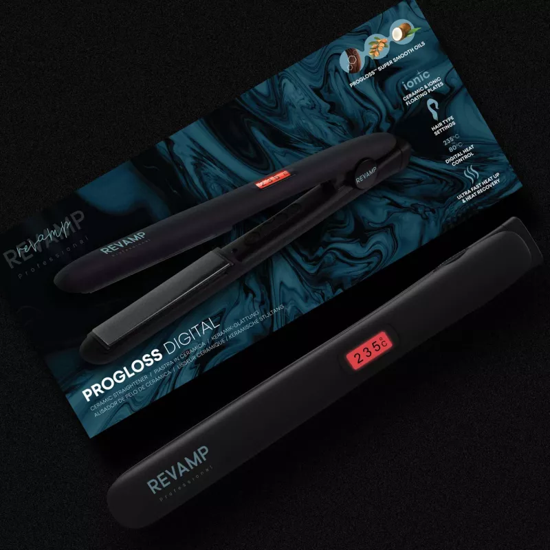 Hair straightener Revamp ST-1000-EU with digital controls and ceramic plates