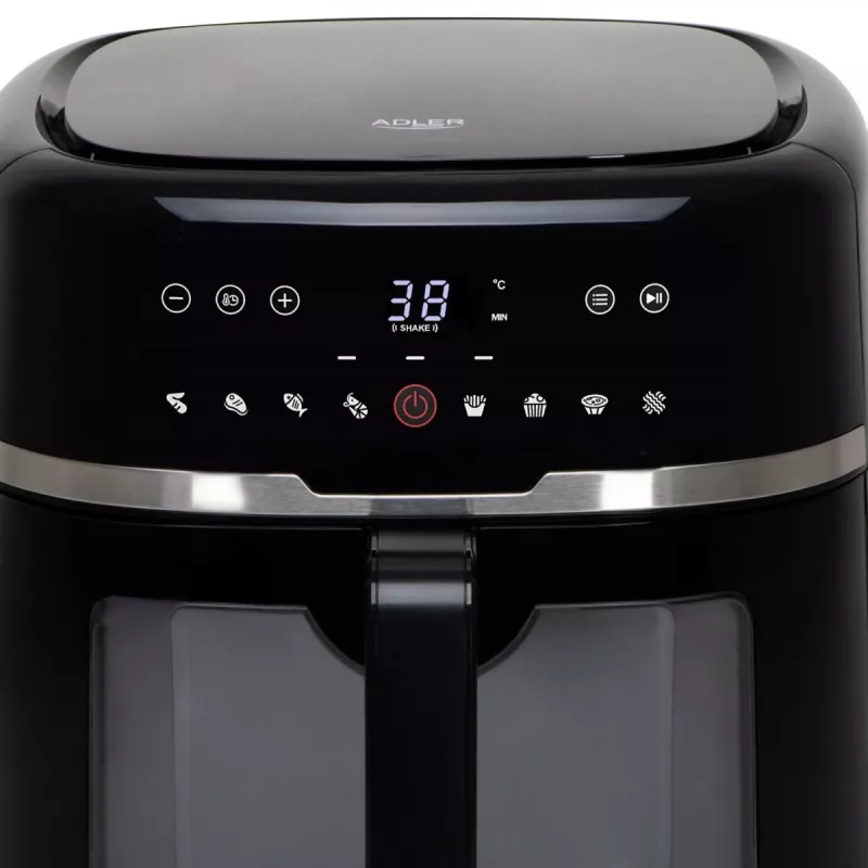 Adler AD 6318 Air Fryer, 8 L, 2500 W, LCD display, 9 programs, Black