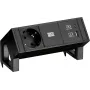 Bachmann DESK2 1x CEE7/3 USB A/C Charger Black (902.9109)