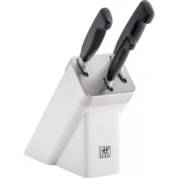 Knife set ZWILLING FOUR STAR 3-piece with self-sharpening block, white