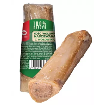Dog chew MACED Bone with beef filling, natural chew treat, 150 g, adult dogs, reduces tartar