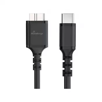 USB cable MediaRange MRCS257 0.5 m — Micro-USB B to USB-C, USB 3.2 Gen 1 (5 Gbit/s), black