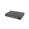 Unmanaged switch LANBERG RSFE-16P-2C-150 — 18-port Gigabit, 16 PoE+/2 SFP, 150 W total, 1U rack, metal, black
