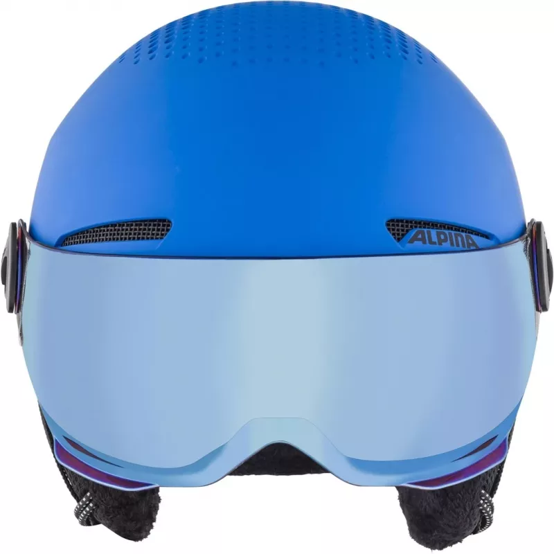 Helmet ALPINA ZUPO VISOR QLite — child ski helmet, hard shell, 54–58 cm, integrated visor, Run System Ergo Snow