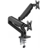 Goobay Desk Mount | Double Monitor Mount with Gas Spring | Swivel, Tilt, Rotation | 17-32 inch | Maximum weight (capacity) 9 kg | Black