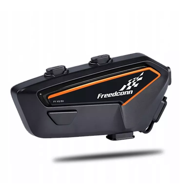 Headset FreedConn F1 V2 EU — Bluetooth 5.2, IP65, 1100 mAh battery, up to 48 h talk time, FM radio, microphone, clip