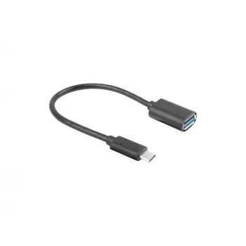 LANBERG AD-UC-UA-04 adapter USB TYPE-C M - USB Type-A F 15cm Black