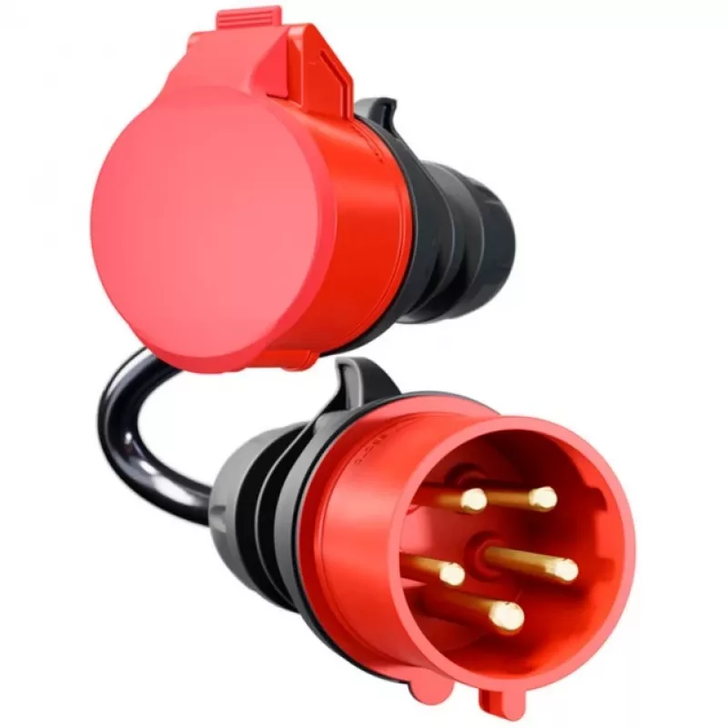 Adapter for Gemini flex 11 kW, CEE Red Three-Phase Power 16A > CEE Red 32A (black, 30cm)