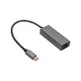 Akyga AK-AD-65 USB-C to Gigabit Ethernet Adapter, RJ45, 15 cm, Silver