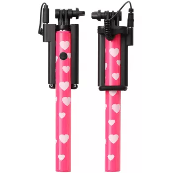 Ultron selfie hot shot Pink - 15 - 45 cm Selfie Stick with Camera Shutter on the Grip - For Smartphones such as Samsung Galaxy, iPhone and others (173951)