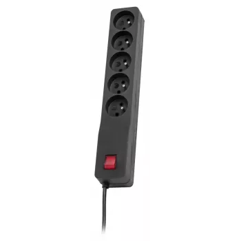 Power extension Lestar 3 m indoor black with on/off switch and indicator light, 230 V AC, 10 A