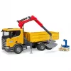 Toy construction truck BRUDER Scania Super 560R with crane and 2 pallets