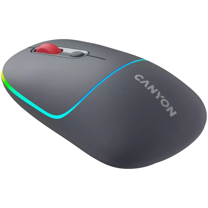 Canyon MW-22 2in1 RGB wireless mouse - Grey - Bluetooth/RF - 1.600 dpi - rechargeable