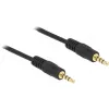 DeLOCK - Audio Cable - 28 AWG - Mini-Phone 3,5 mm, 4-pin (M) - Mini-Phone 3,5 mm, 4-pin (M) - 5,0m - Shielded - Black (83438)