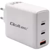 Charger QOLTEC 100W GaN USB-C Dual PD 5–20V 1.5–5A, 2×USB-C