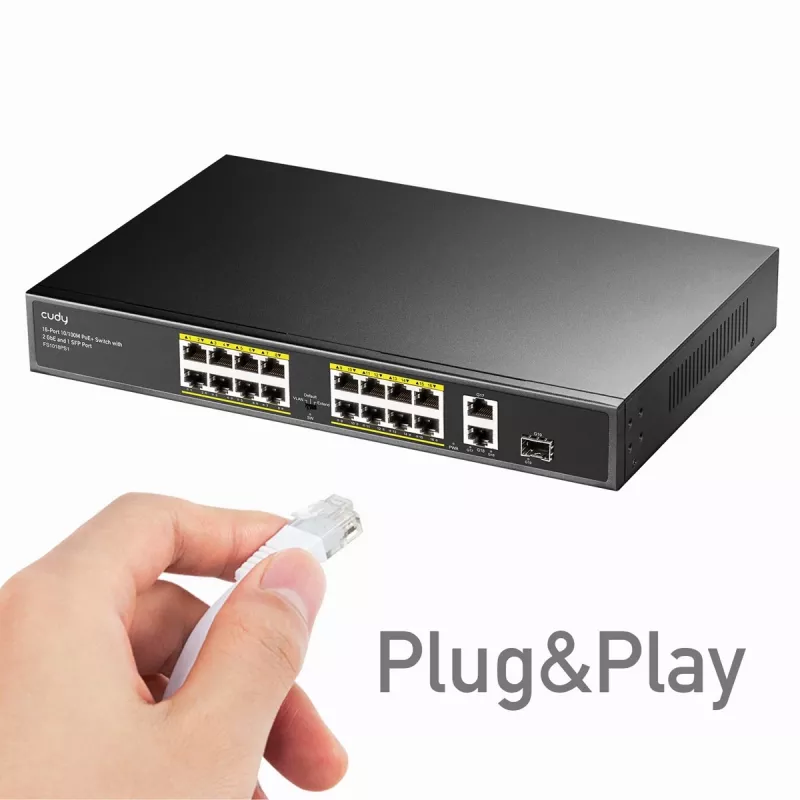 Cudy FS1018PS1 Network Switch 18 Fast Ethernet Ports PoE