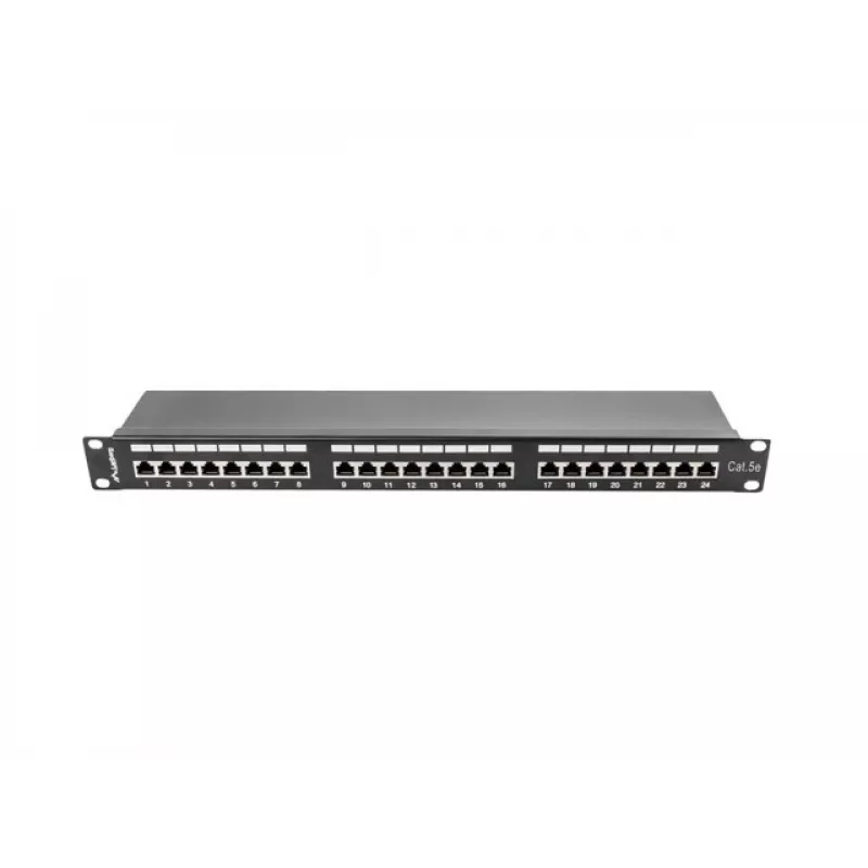 Lanberg PPS5-1024-B 24-Port Cat5e Shielded Patch Panel 1U 19 inch Rack Mount Black