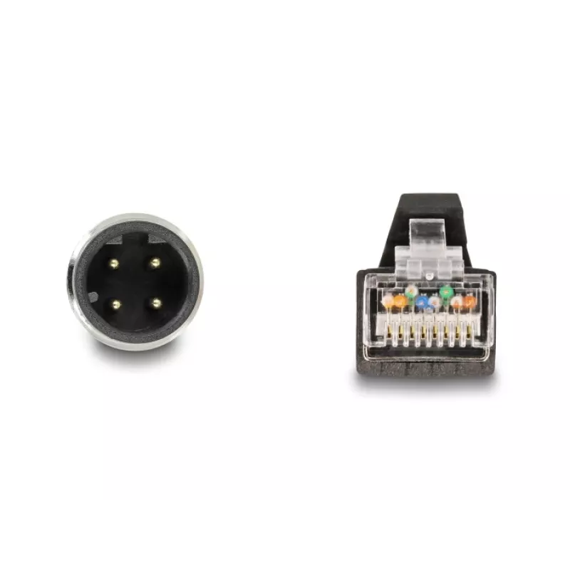 Network Cable DeLOCK M12 Cable D-coded 4 pin male to RJ45 male PUR (TPU) 5m
