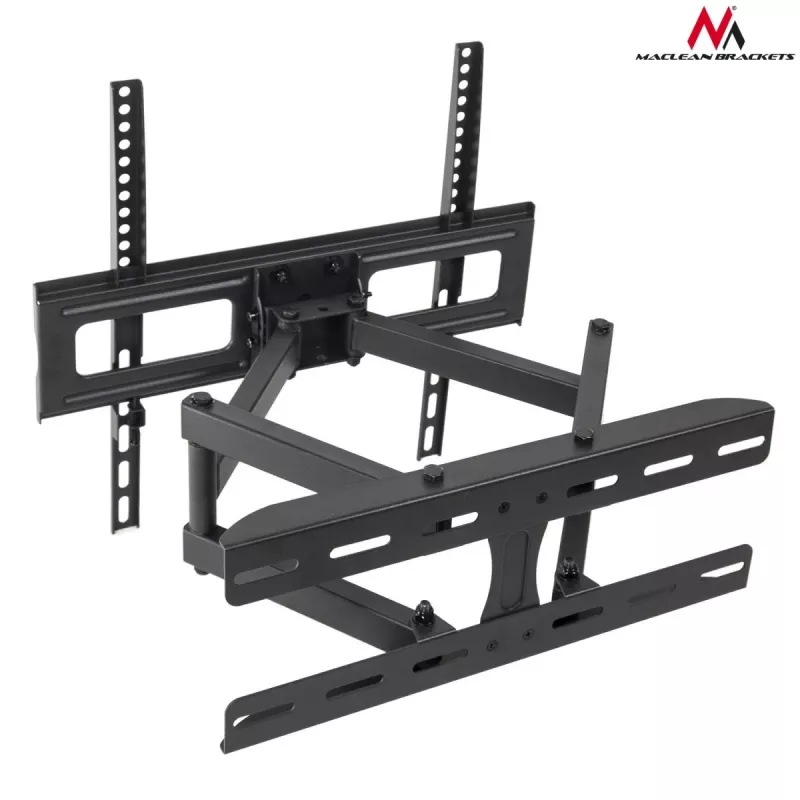 TV wall mount MACLEAN MC-760 for 32–55 inch TVs, steel, VESA up to 400x400, 30 kg, black, 9.6–44.8 cm