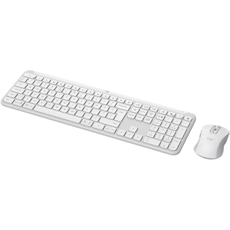Logitech Signature Slim Combo MK950 - Keyboard-and-Mouse-Set - 100% full size - Wireless - Bluetooth 5,1 LE - QWERTY - US International - Off-White (920-012491)