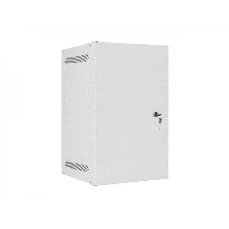 Lanberg WF10-2309-00S 9U 10 inch Wall-Mounted Rack Cabinet, Grey, Glass Door, Flat-Pack