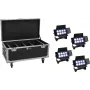 Floodlight set EUROLITE Multiflood 20000999 with 4 rechargeable batteries, 8×10W RGBW LEDs, IP-rated