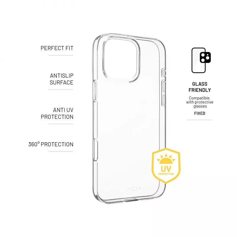 Back Cover FIXED AntiUV for Apple iPhone 16 Pro Max, TPU Clear