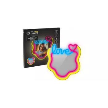 LED neon mirror light MANTA MASNL131MT – 'LOVE' design, built-in LED neon illumination
