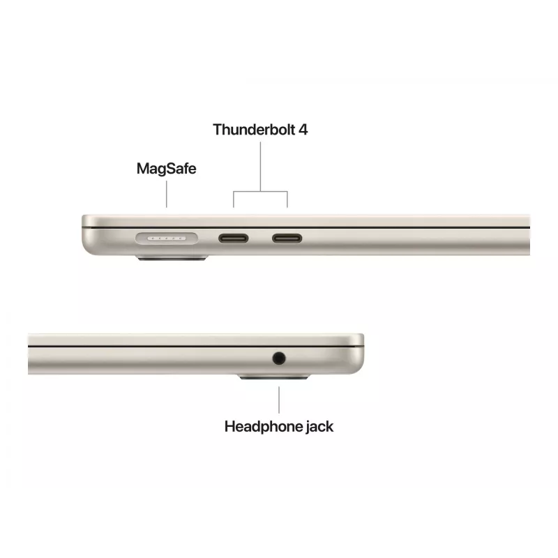 MacBook Air 13, Starlight, M4 (10-CPU/10-GPU), 24GB, 512GB, German, 35W Dual USB-C Port Power Adapter, MC6A4D/A