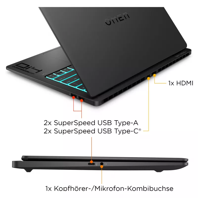 HP OMEN Transcend Gaming Laptop 14-fb1075ng 14 3K OLED U7-255H 32GB/1TB SSD RTX5060 Win11 - BV8C5EA - ABD (BV8C5EA#ABD)