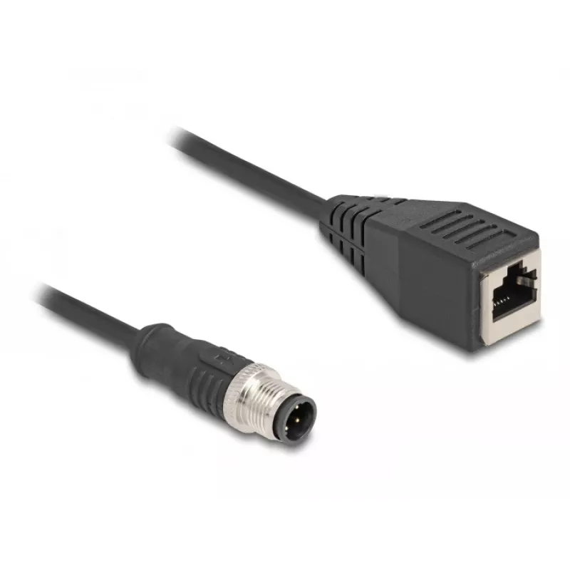 DeLOCK M12 Adapter Cable D-coded 4 pin male to RJ45 female 50 cm