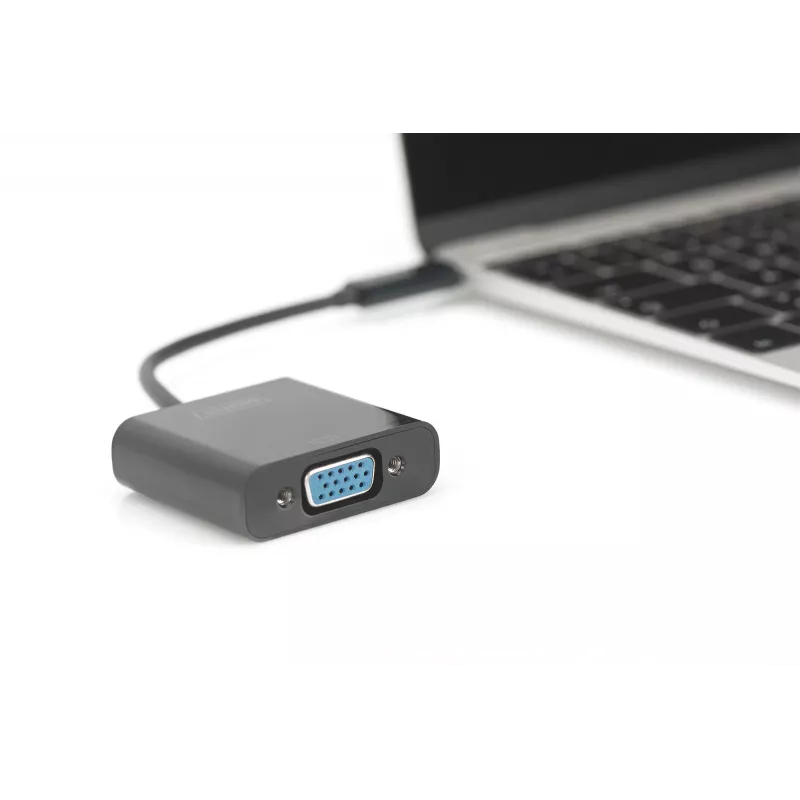 DIGITUS DA-70853 USB-C to VGA Adapter, Full HD 1080p, Black