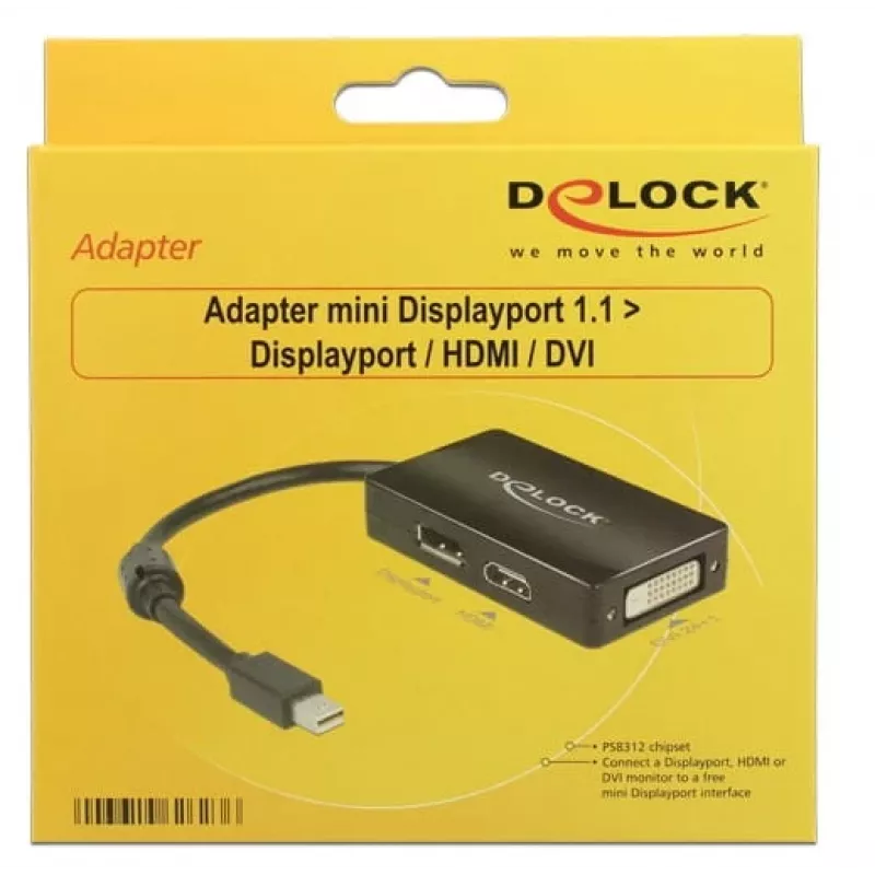 Cable DeLOCK 0.16m DisplayPort HDMI DVI Mini DisplayPort