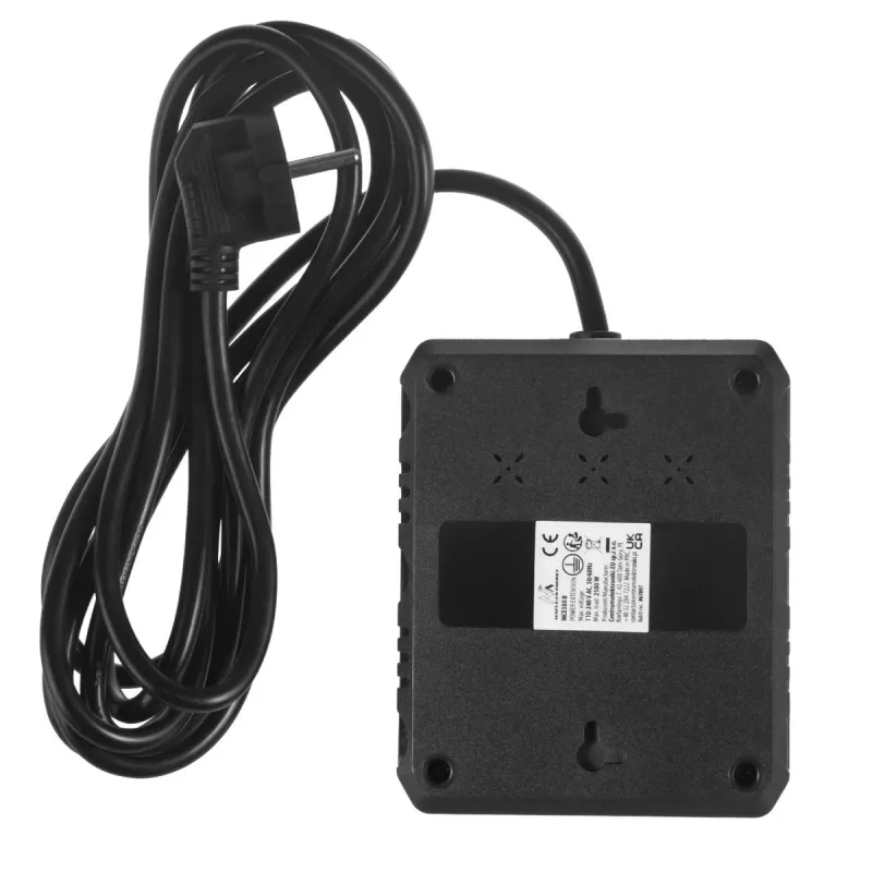 Power strip MACLEAN MCE388 B — 2 AC sockets, 3×USB A, 110–120V 50/60Hz, 2500W, 3 m cable, black