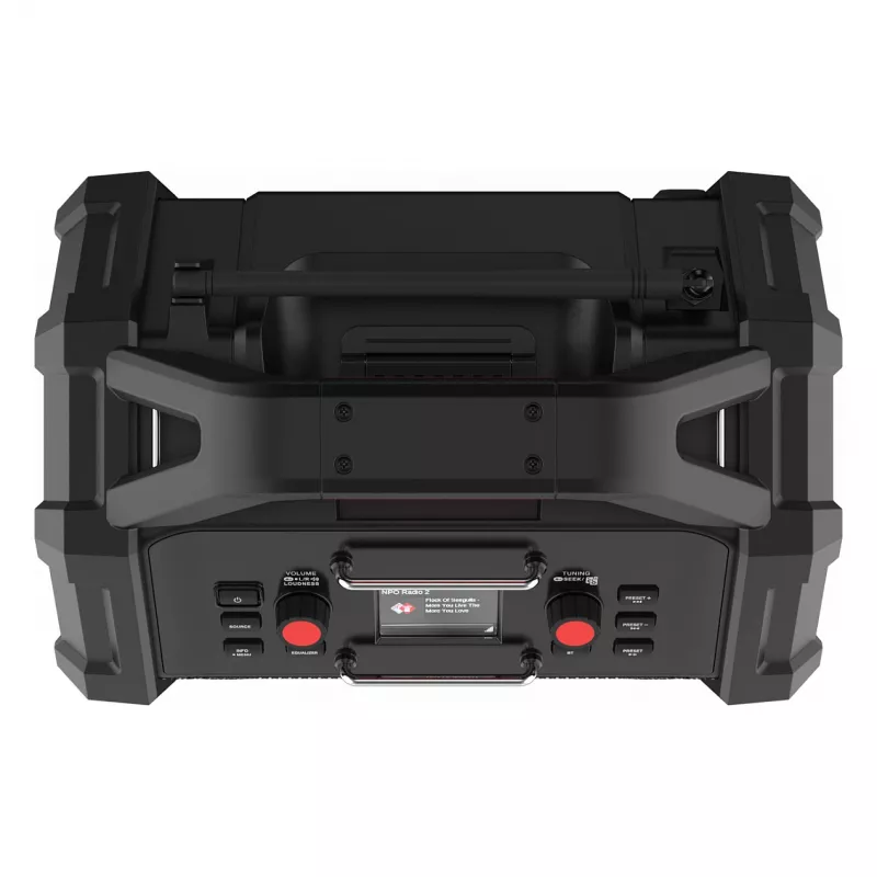 Portable Construction Radio PerfectPro ROCKTAGON 18V — battery powered jobsite radio