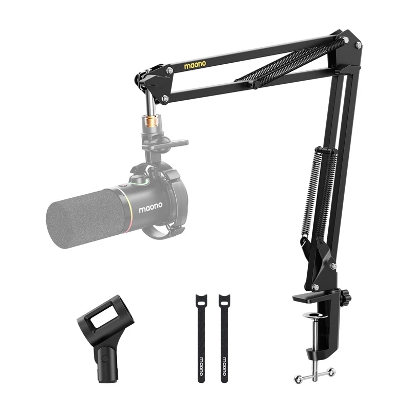 Boom microphone stand MAONO B01 (BA20) — desk mount base, black, max desk thickness 4.5 cm