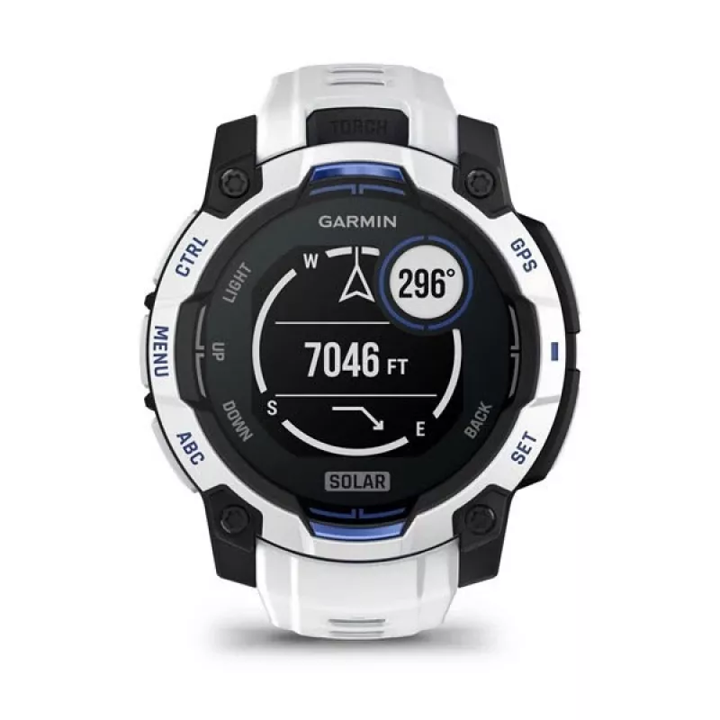 Smartwatch GARMIN Instinct 2 45 mm, MIP 0.9 inch (176×176), GPS, Solar, Silicone band Blue/White