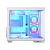 PC case MODECOM Volcano Panorama Midi Tower white — micro ATX, tempered glass, ARGB, USB-C, supports GPU 400 mm