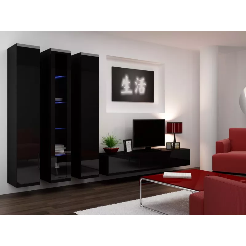 Cama TV Stand VIGO '180' 30/180/40 black/black gloss