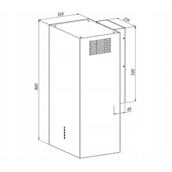 Wall-mounted kitchen hood AKPO WK-4 CUBERA WL Black Mat T520 M3, 400 mm, 450 m³/h, aluminium filter
