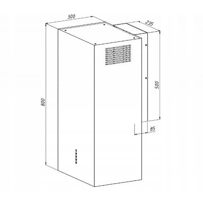 Wall-mounted kitchen hood AKPO WK-4 CUBERA WL Black Mat T520 M3, 400 mm, 450 m³/h, aluminium filter