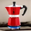 Manual Moka pot BIALETTI 4941 Red — aluminium Turkish-style stovetop coffee maker, 0.05 L