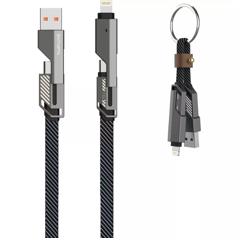 4smarts USB-C Cable ComboCord Flat 240W+ Keyring - Cable - Digital/Data