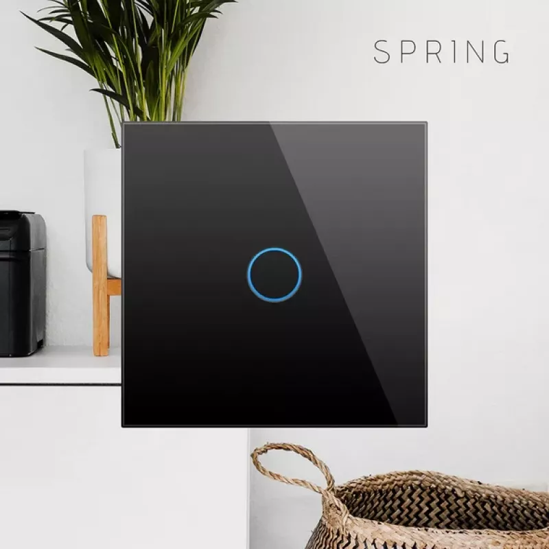 Touch Switch Spring One Way Glass Black — model 0