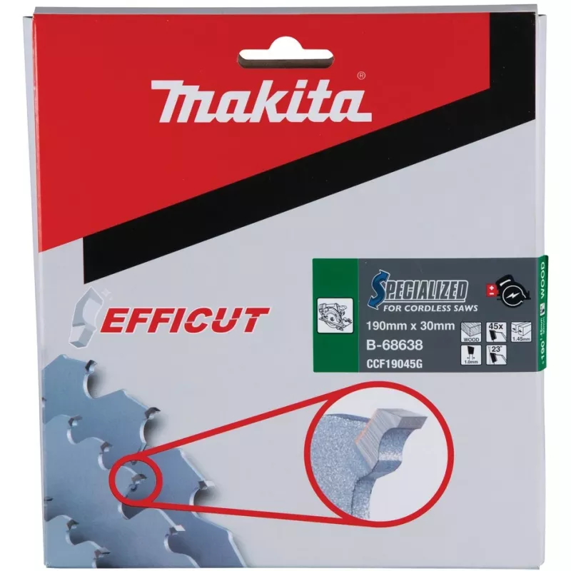 Makita Efficut - Circular Saw Blade - for Wood, Metal - 190 mm - 45 Teeth (B-68638)