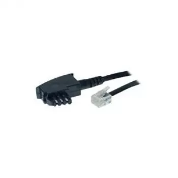Flat telephone cable ShiverPeaks S-Impuls 70105 15 m TAE-F to RJ-10 black male–male