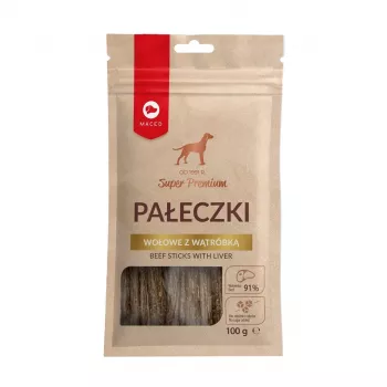 Dog treats MACED Beef Sticks with liver 100 g — natural solid chew snacks for dogs