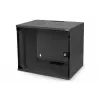 DIGITUS SOHO 7U Wall Mount Rack Cabinet 19 inch 540x400x370 mm Black Glass Door Flat-Packed