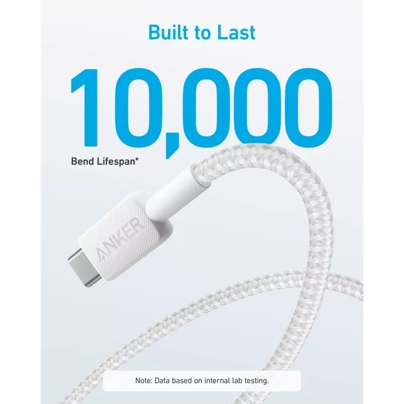 USB cable Anker 322 1.8 m USB A USB C White