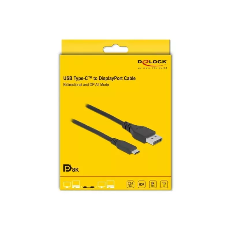 USB Type-C to DisplayPort Cable DeLOCK 86040 8K 60 Hz 1.5 m